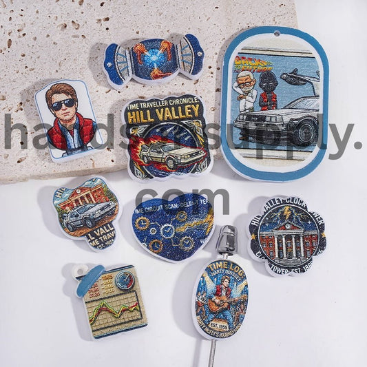 Retro Future Time Travel Character Series in Version Style Acrylic Beads Pendants Random Mix