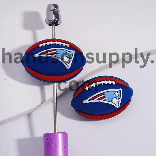 3D American Football NE Patriotic Prints Sport Theme Silicone Focal Beads Random Mix
