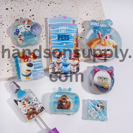Cute Pets Secret Celebration Prints in Version Style Acrylic Beads Pendants Random Mix