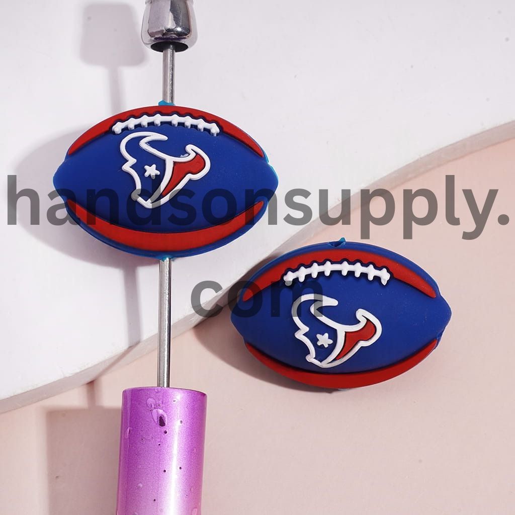 3D Houston American Football Team Design Print Sport Theme Design Silicone Focal Beads