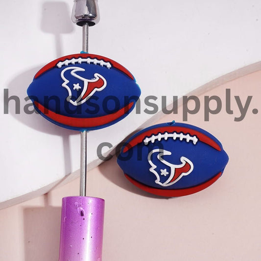 3D Houston American Football Team Design Print Sport Theme Design Silicone Focal Beads