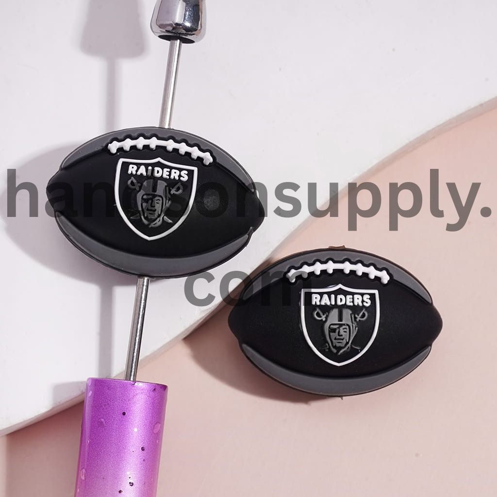 3D Las Vegas American Football Team Design Print Sport Theme Design Silicone Focal Beads