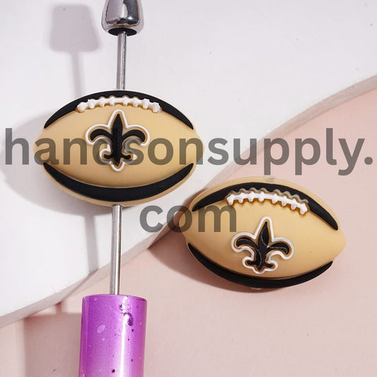 3D NOLA American Football Team Design Print Sport Theme Design Silicone Focal Beads