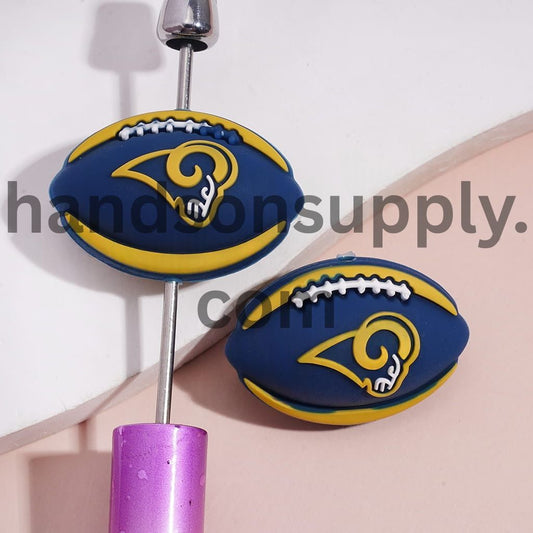 3D LA American Football Team Design Print Sport Theme Design Silicone Focal Beads