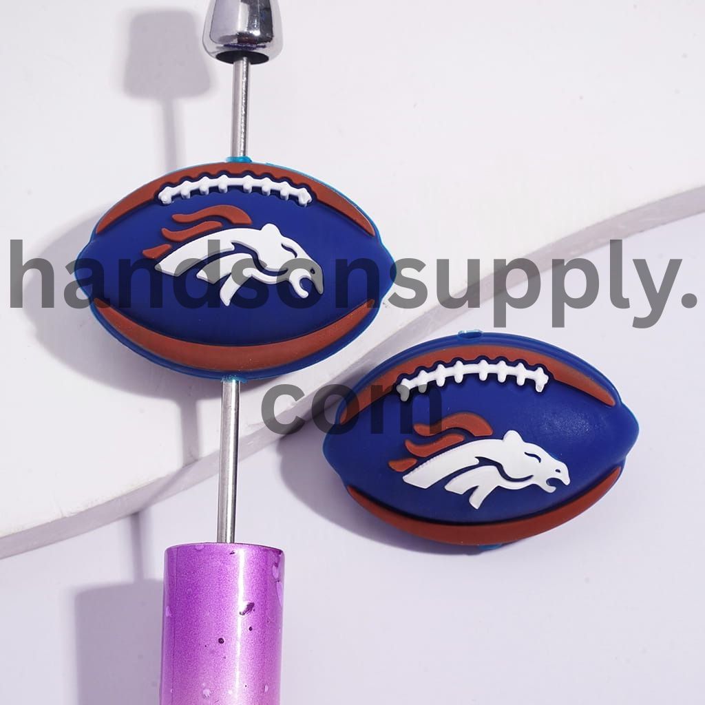 3D American Football Team Denver Sports Theme Silicone Focal Beads