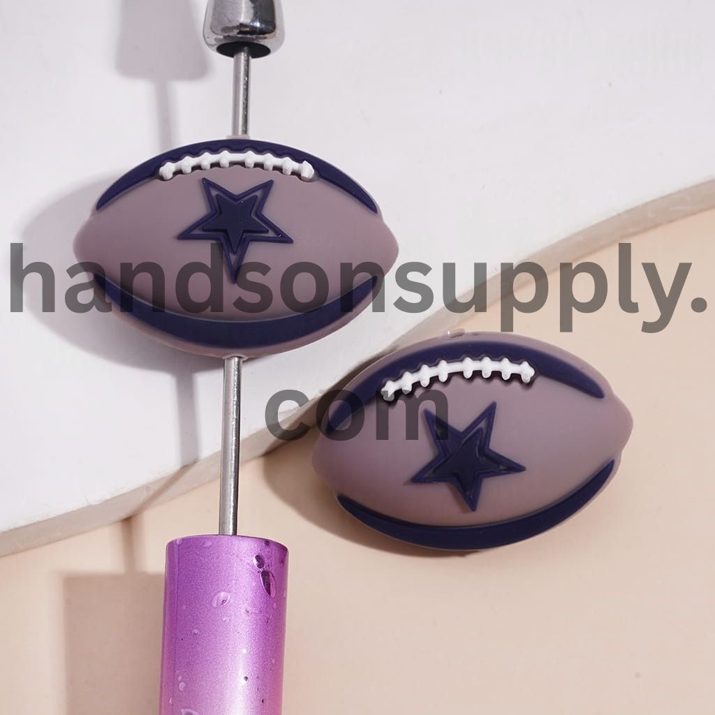 3D American Football Dallas Team Sports Design Silicone Focal Beads