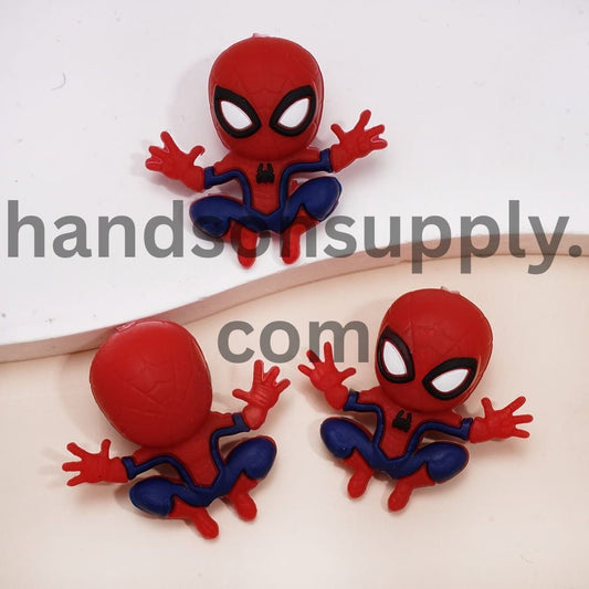 3D Web Spider Superhero Character in Classic Pose Silicone Focal Beads