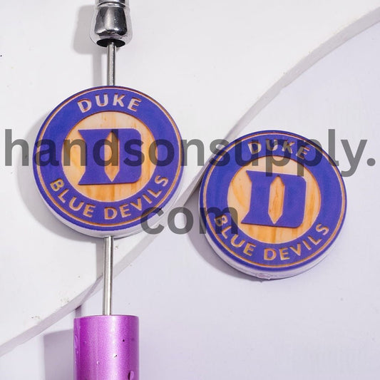 USA DU Basketball Team “D” Design Sport Theme Flat Round Shape Silicone Focal Beads