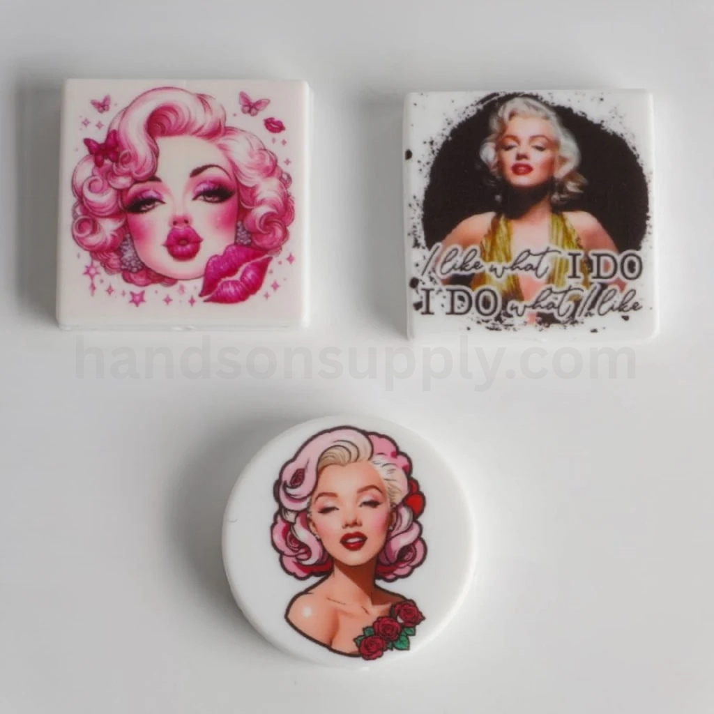 Famous Actress Marily Monro USA America Silicone Focal Beads, Random Mix