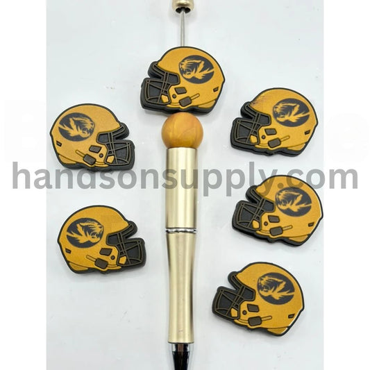 USA Football Teams Missouri Tige Helmet America College University Silicone Focal Beads