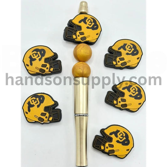 USA America Colorado Buffalo Helmet College University Football Teams Silicone Focal Beads