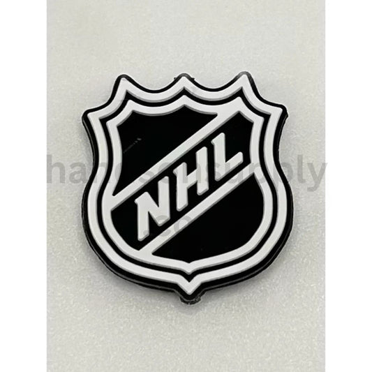 Cool Ice Hockey Puck and Stick Sports Silicone Focal Bead