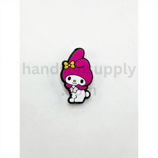 Little Cute Meloddy White Rabbit Bunny in Red Hat Silicone Focal Beads
