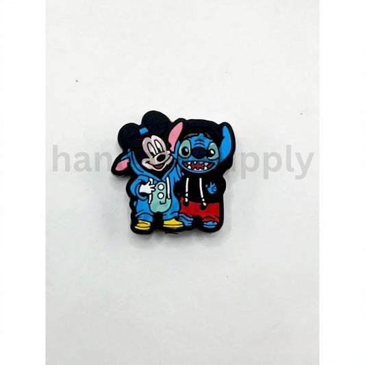 Adorable Funny Cartoon Character Micky Mouse with Stitc Silicone Focal Beads
