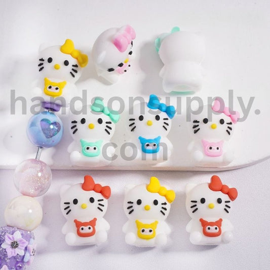 Cute Hello Kitty Cat Soft PVC Pen Toppers Solid Color 20*23MM, Random Mix