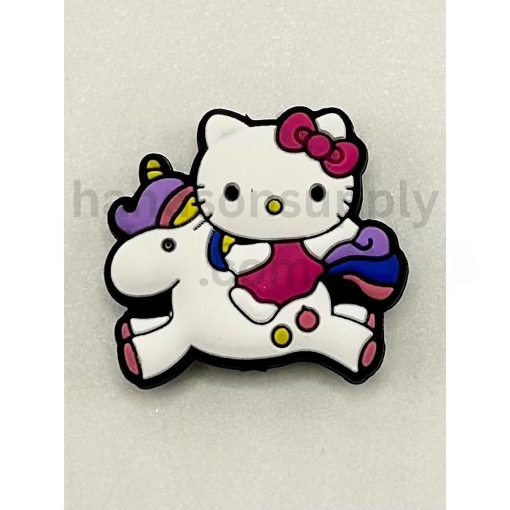 Cute Cat Character with Unicorn Silicone Focal Beads