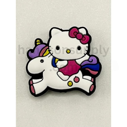 Cute Cat Character with Unicorn Silicone Focal Beads