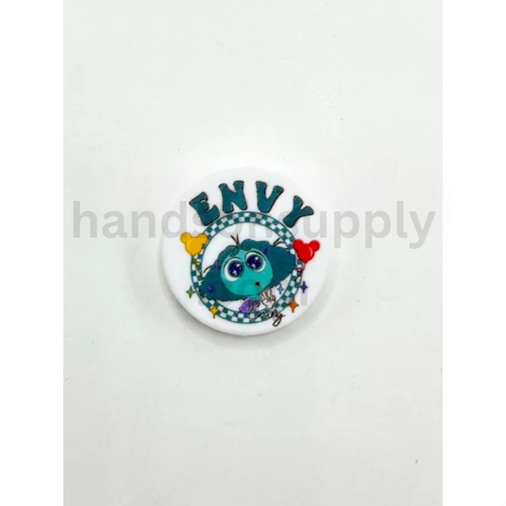 Inside Out Teal Girl Envy Emotion Themed Inspired Silicone Focal Beads