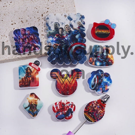 Strong Character Unique Bold Design Acrylic Beads Pendant Random Mix