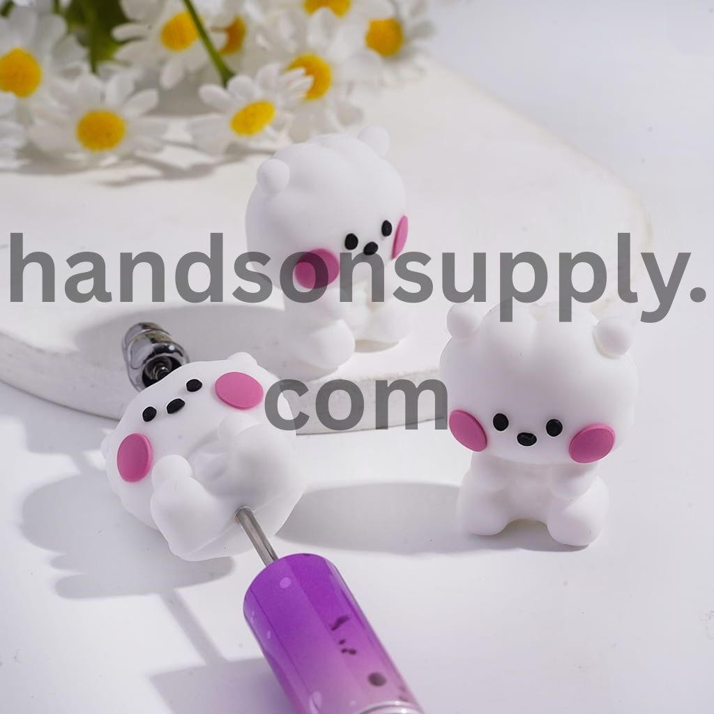 3D Cute Animal Character Korean Boy Group White Sheep Silicone Focal Beads