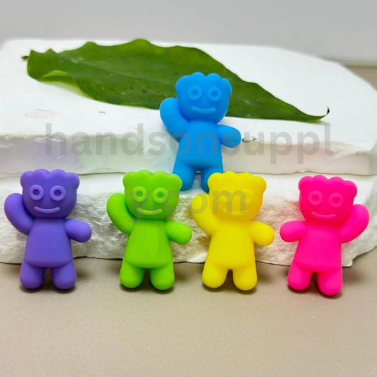 3D Cute Man Cartoon Little Silicone Focal Beads