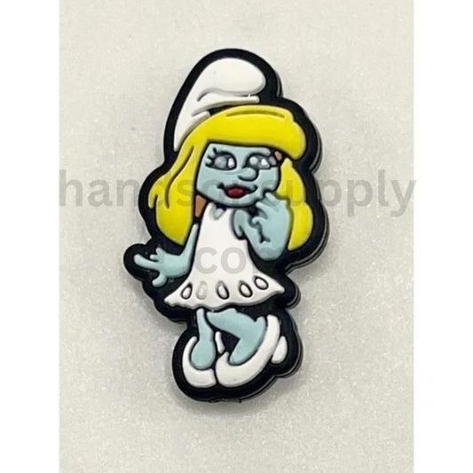 Cute Cartoon Smurfete Stylish Character Girl Silicone Focal Beads