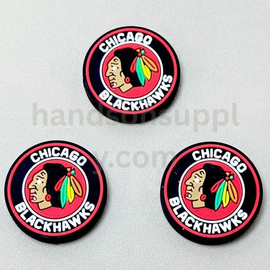 America Hockey Team USA Chicago Blackhaw Silicone Focal Beads