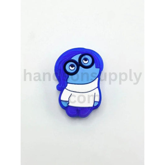 3D Sadnes Cartoon Character Moody Girl from Inside Out Silicone Focal Beads