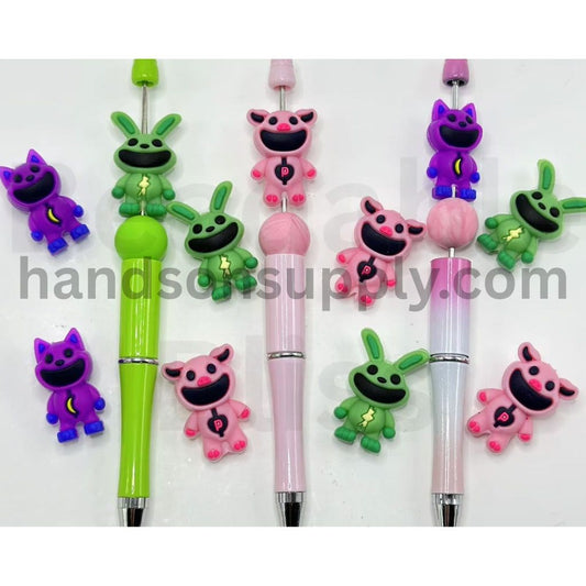 3D Cute Cat Rabbit Animal Pig Silicone Focal Beads