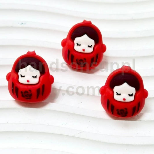 A Cute Baby in Red Swaddling Clothes 3D Silicone Focal Beads