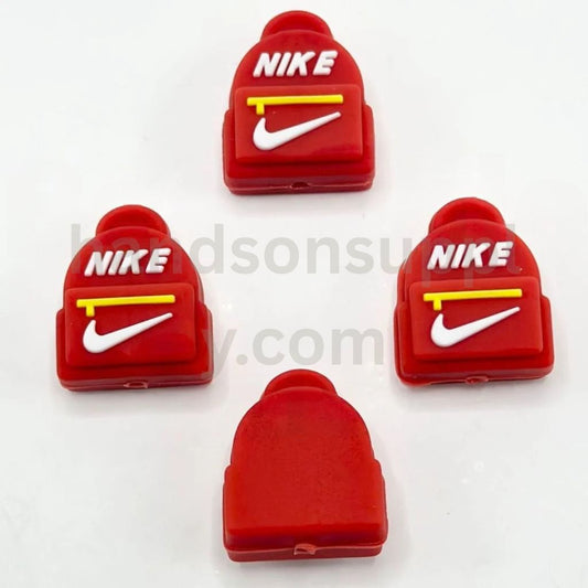 3D Cute Nik Backpack Red Schoolbag Silicone Focal Beads