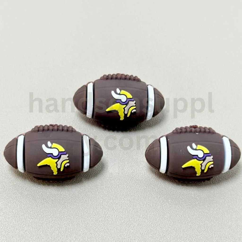 3D America Football USA Minnesota Vikin Team Silicone Focal Beads