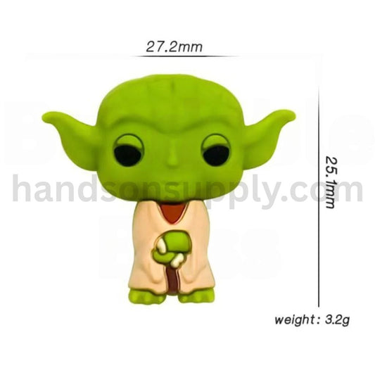 3D Alien with Big Ears Star Wa  Green Yod Silicone Focal Beads