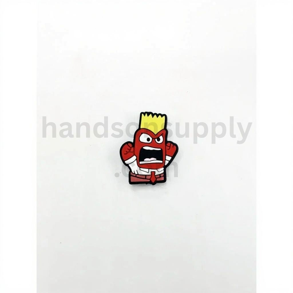 Red Insid Out Angry Mood Character Man Silicone Focal Beads