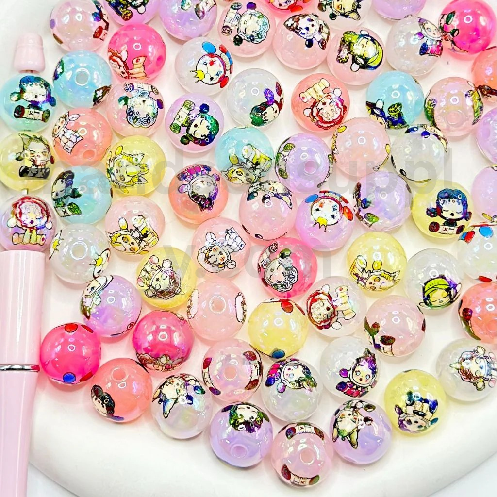 Bubbles Powerpuff Girl Theme Round 16MM Assorted Mix Cartoon Acrylic Beads