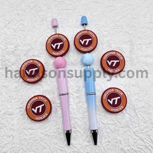 USA Football Team Virginia Tech Hoki America University College Round Silicone Focal Beads
