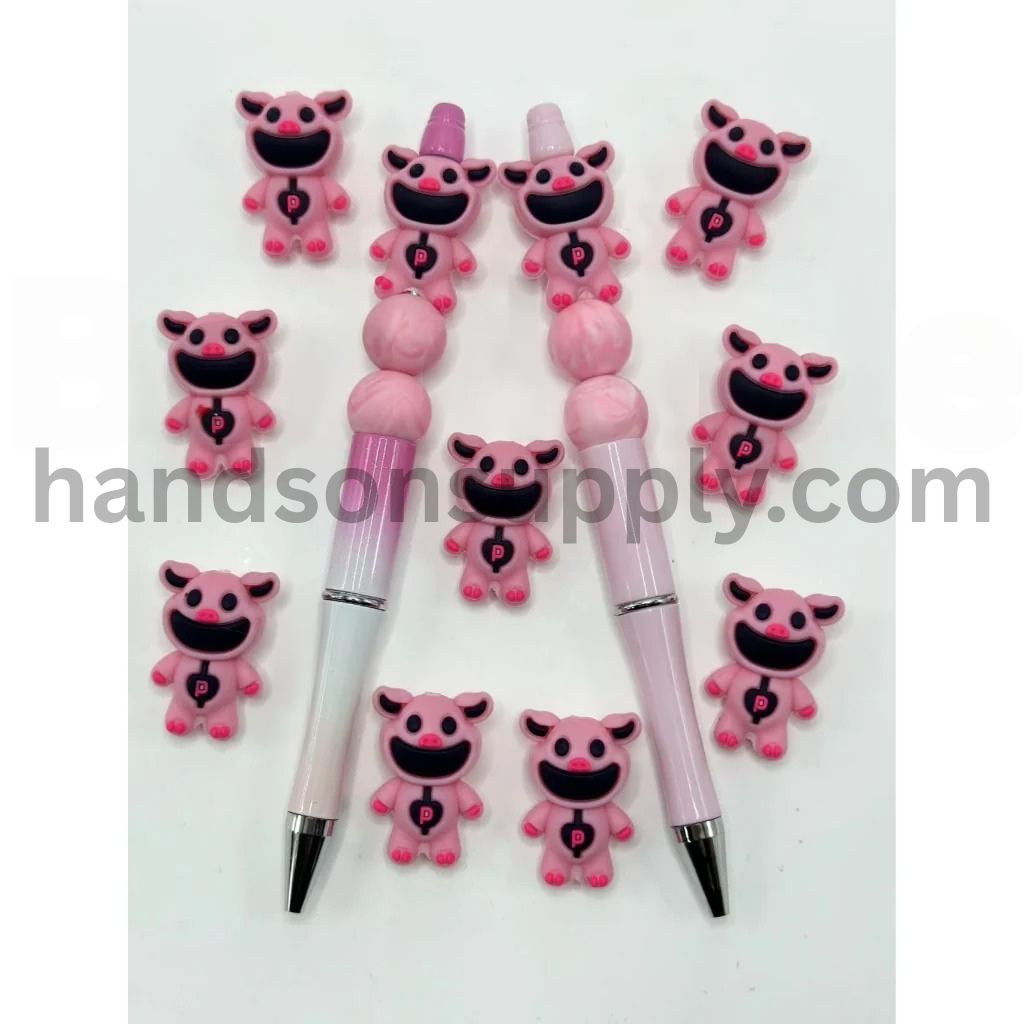 3D Cute Cat Rabbit Animal Pig Silicone Focal Beads