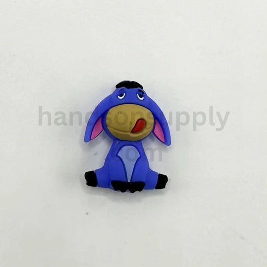 3D Blue Little Cute Cartoon Donkey Eyeor Silicone Focal Beads