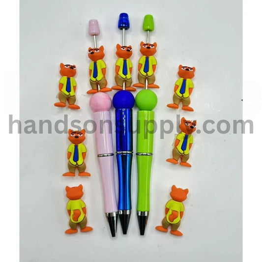 3D Cute Cartoon Nick Wild Zootopi Orange Fox Silicone Focal Beads