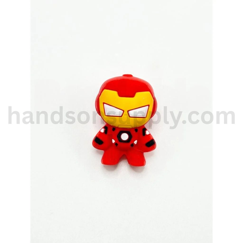3D Red Super Her Brave Iron Ma Silicone Focal Beads