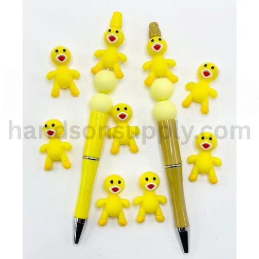3D Yellow Cartoon Rainbow Frien Silicone Focal Beads