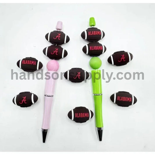 3D USA Football Alabama Crimson Tid Team America College University Silicone Focal Beads