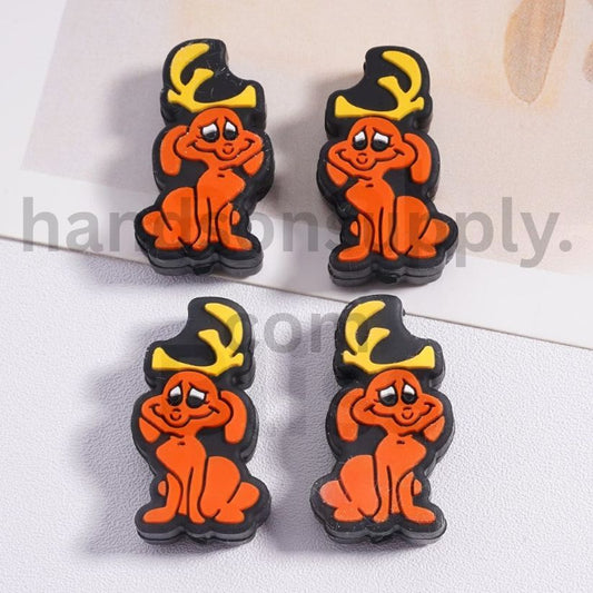 Cute Dog & Grinch Pup Christmas Holiday Snuggle Silicone Focal Beads