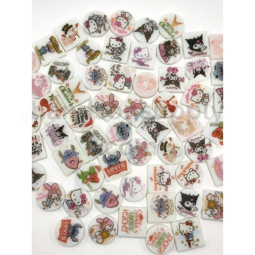 Circle & Square Cube Cartoon Family Random Mix, Some Of Them Are Luminous Silicone Focal Beads