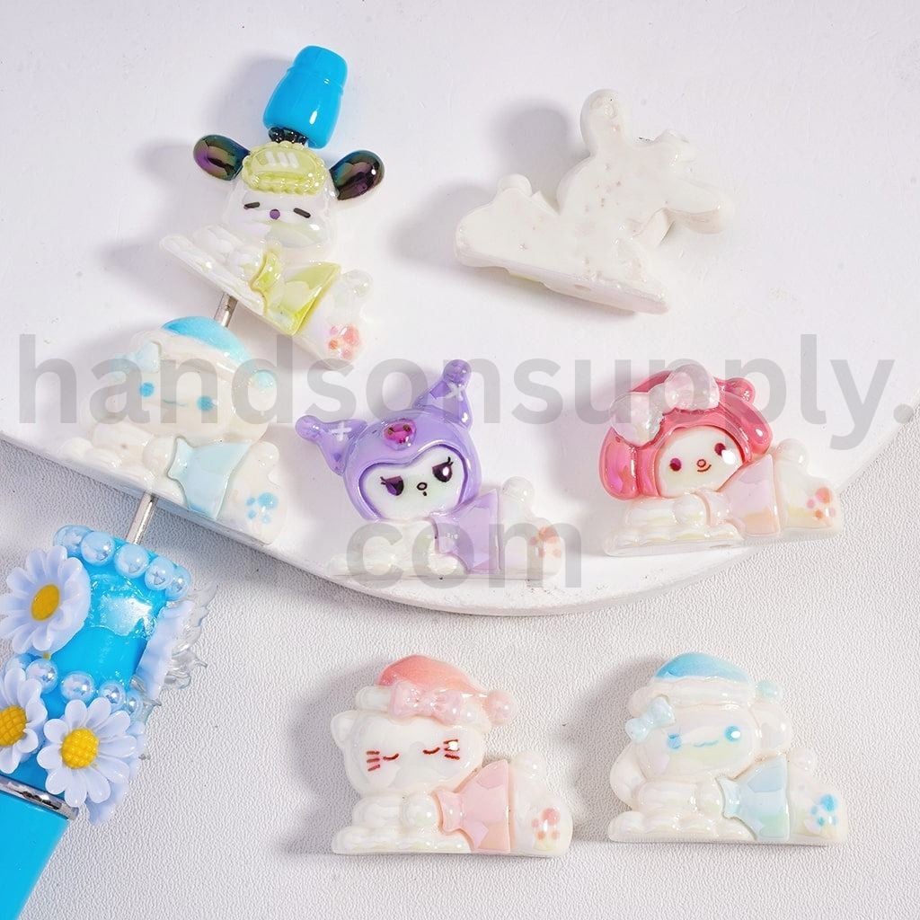 Glossy Acrylic Beads Adorable Adorable Character Kuromi Melody Pochacco Cinnamoroll Mixed Set