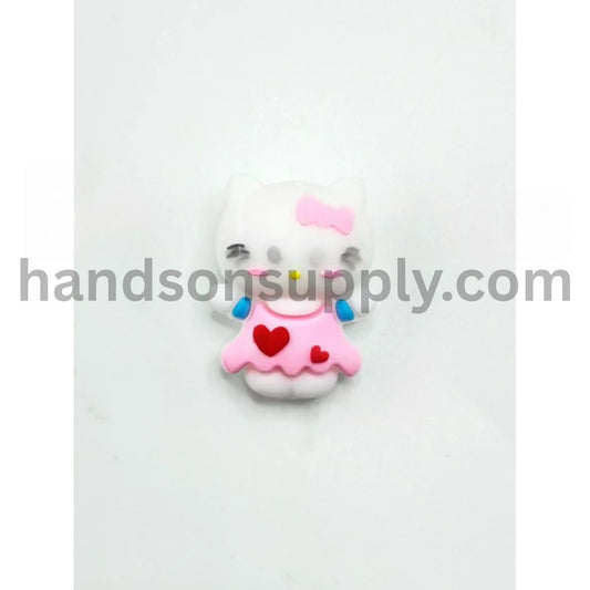 3D Cute Cat Character Silicone Focal Beads
