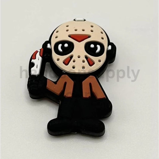 Jason Horror Movie Character with Hockey Mask & Machete Silicone Focal Beads