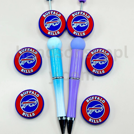 Football Team Buffalo Bil  Round USA America Silicone Focal Beads