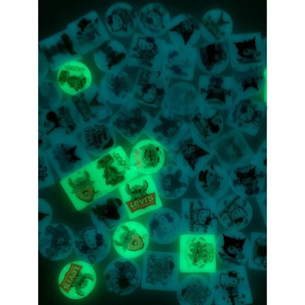 Circle & Square Cube Cartoon Family Random Mix, Some Of Them Are Luminous Silicone Focal Beads