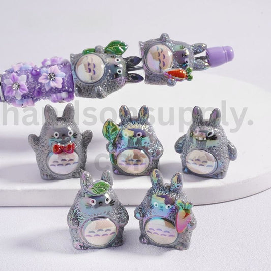 UV Coating Cute Totoro Japan Anime Solid Color, Acrylic Beads 27MM Height, Random Mix
